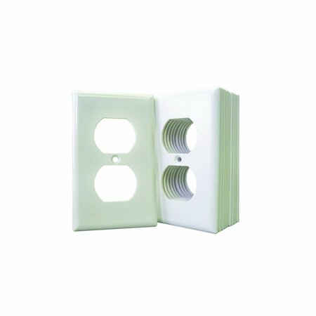 COOPER INDUSTRIES Eaton Wiring Devices Receptacle Wallplate, 4-1/2in L, 2-3/4in W, 1 -Gang, Thermoset, White, High-Gloss 2132W-JP